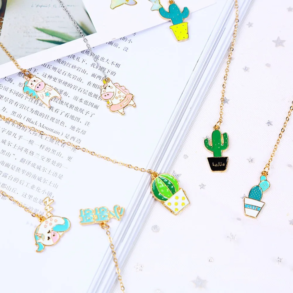 1PC Cute Cactus Bookmarks For Books Paper Page Marker Stationery School Supplies | Канцтовары для офиса и дома