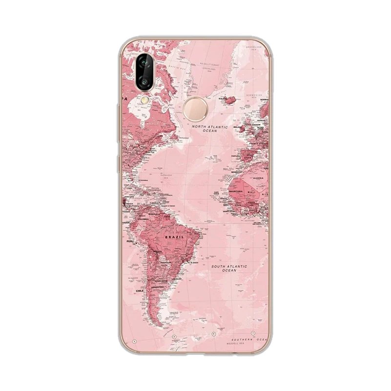 Чехлы ciciber для huawei P20 P8 P9 P10 mate 20 10 9 Lite X Pro, мягкая задняя крышка из ТПУ для huawei P Smart, карта мира - Цвет: 3
