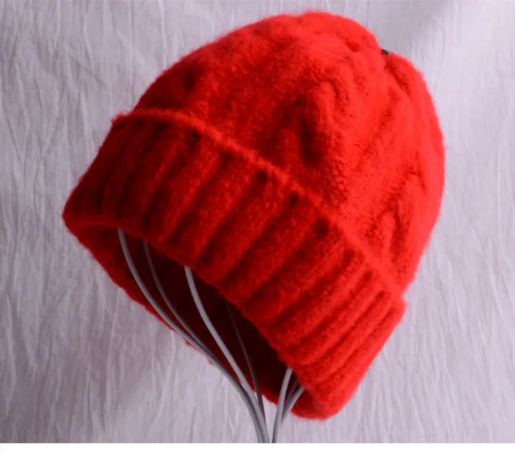 Плотная шерсть skullies beanies зимняя женская шапка мужская вязаная skullies beanies женские зимние шапки одноцветные