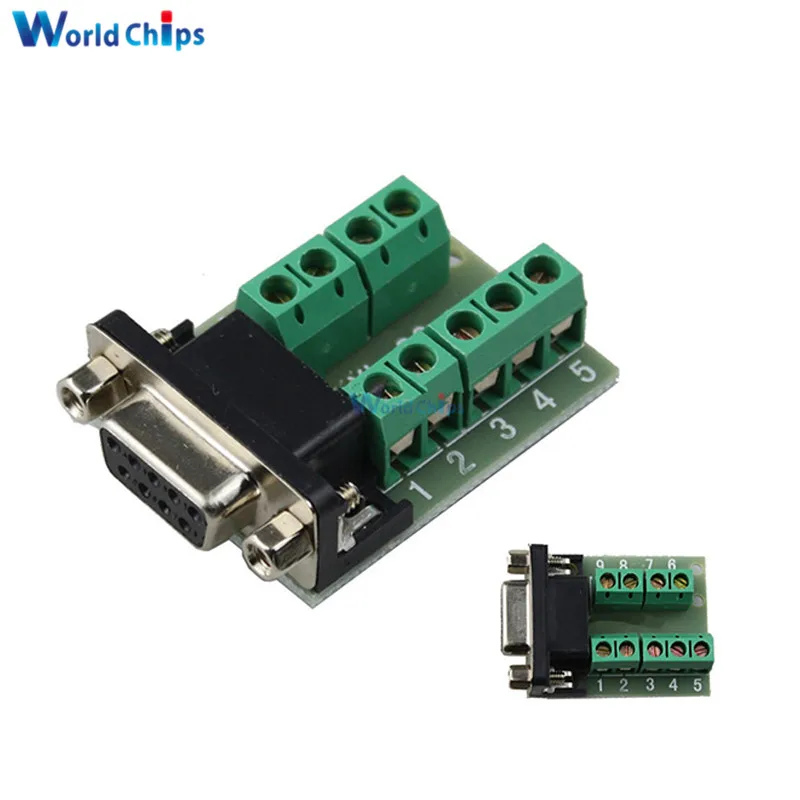 

DB9 Connector Female Adapter Signals Terminal Module RS232 Serial to Terminal
