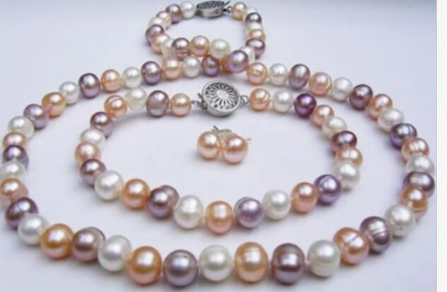 free shipping $wholesale_jewelry_wig$ natural mixed-colour pearl Necklaces Bracelets Earrings sets | Украшения и аксессуары