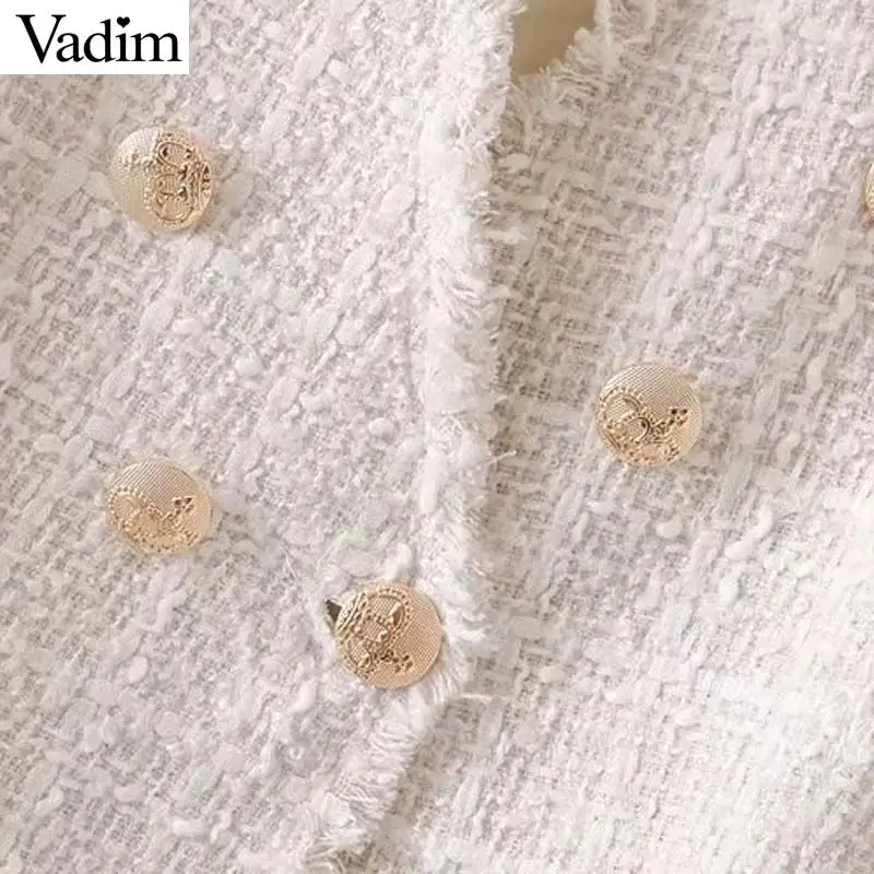 Женское элегантное платье vadim Пальто двубортное с v-образным вырезом на пуговицах офисная одежда Женская Повседневная Верхняя одежда Топ blusas CA420