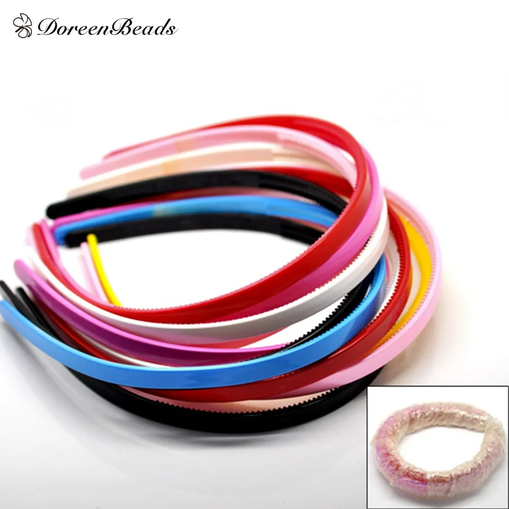 DoreenBeads смешанный произвольно пластиковый ободок для волос с зубчиками шириной 8