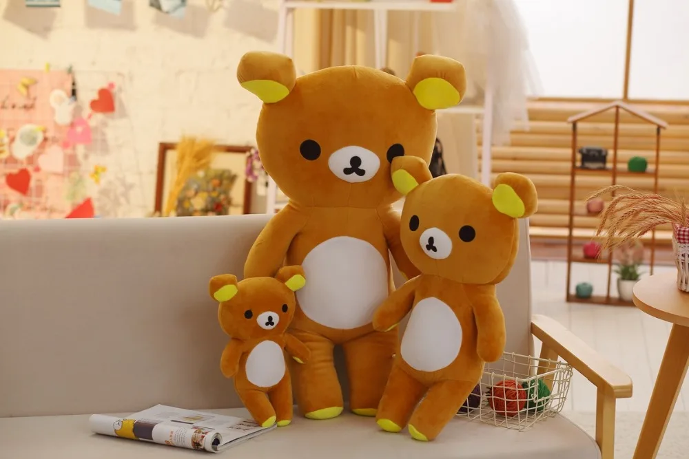 1 шт. Kawaii Большой коричневый в японском стиле Rilakkuma плюшевые игрушки животные