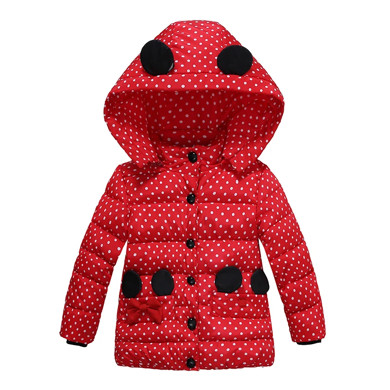 winter jacket for Girl down parka Warm Children Outwear boy Coats Long Sleeve rabbit Hooded Cotton Baby Kid Coat snowsuit | Детская
