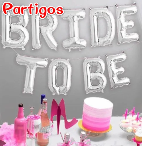 Розовое золото буквы "Bride to be" Фольга шар Свадебные украшения Baby Shower Святого Валентина вечерние невесты Алфавит Balaos Декор поставки