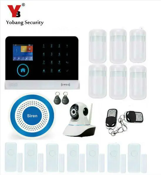 Yobang охранная Аварийная сигнализация wifi GSM s wifi+ GSM+ GPRS wifi Автоматизация GSM сигнализация домашняя защита GPRS Аварийная сигнализация wifi GSM - Цвет: YB103298