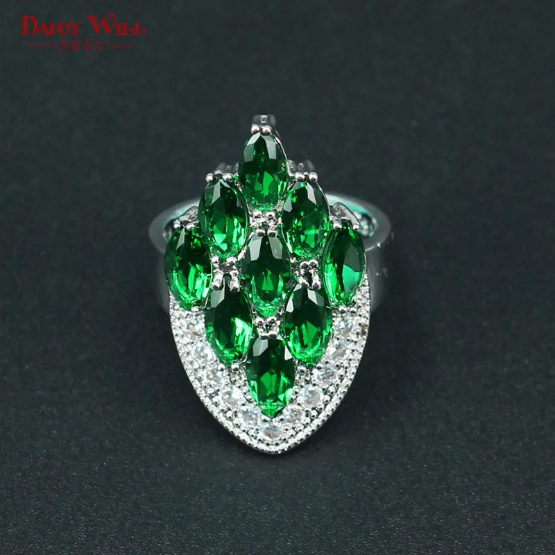 Elegant Bridal Jewelry Sets For Women Wedding Green CZ Stone 925 Silver Necklace/Earrings/Pendants/Ring Free Shipping | Украшения и