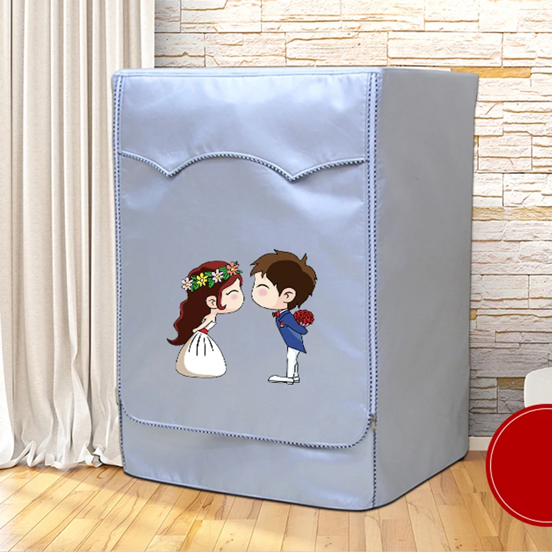 

SRYSJS Cartoon Washing Machine Cover Dust-proof Bathroom Waterproof Sunscreen Dryer Drum Type Protective Cover