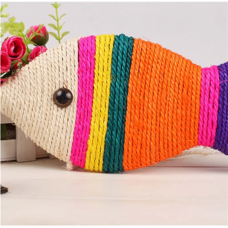 Pet toy colorful cat gifts natural sisal material Large three-dimensional fish scratch board Fish Playing Toy For | Дом и сад
