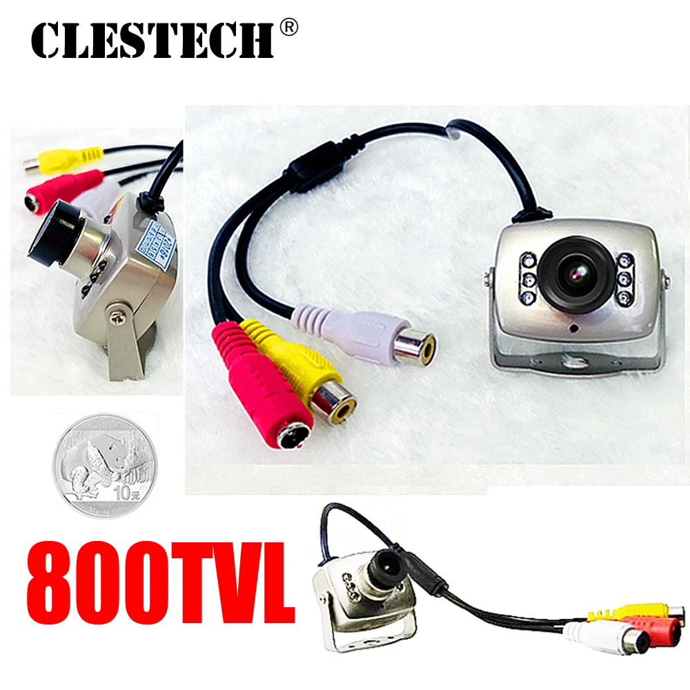 4 шт. Металл 208C HD CCTV мини камера 800TVL AV аудио микрофон очень микро 6LED инфракрасного ночного видения безопасности наблюдения с кронштейном