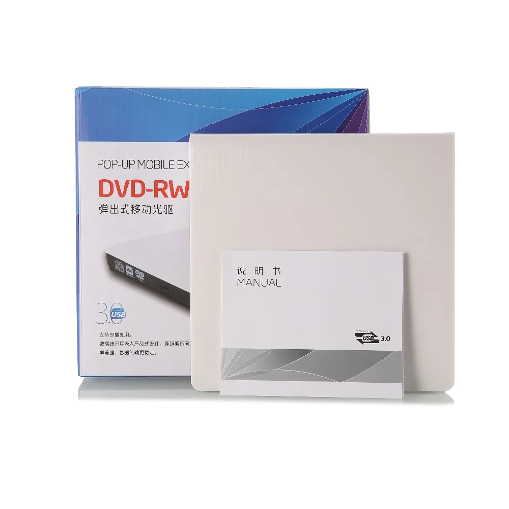 Внешний USB3.0 DVD+/-R 8X, DVD-RW 4X, CD-R 24X, DVD8X, DVD-R Burner read Writer POP-UP для ноутбука Мобильный Внешний привод