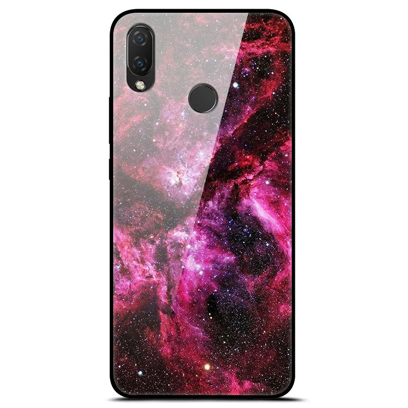 Для huawei Nova 3 чехол 6,3 ''стекло закаленное Роскошная твердая задняя крышка для huawei Nova 3 чехол для телефона NOVA3 Coque Мягкий Бампер Funda - Цвет: 42