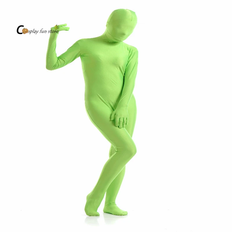 Цельнокроеный костюм для взрослых из спандекса лайкры зентай травяные зеленые
