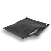 100pcslot 1218cm matte zip lock aluminum foil package bag black top zipper food vacuum packing bag for cereal drysaltery