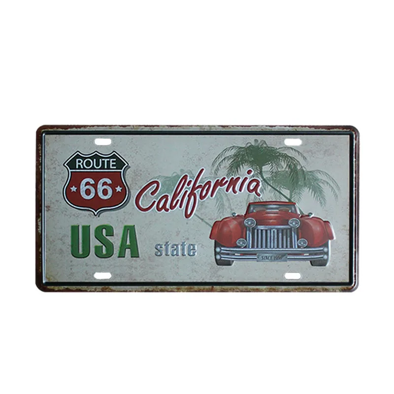 Art A971 Route 66 голландская красная линия Автомобильная Лицензия Ретро металлическая
