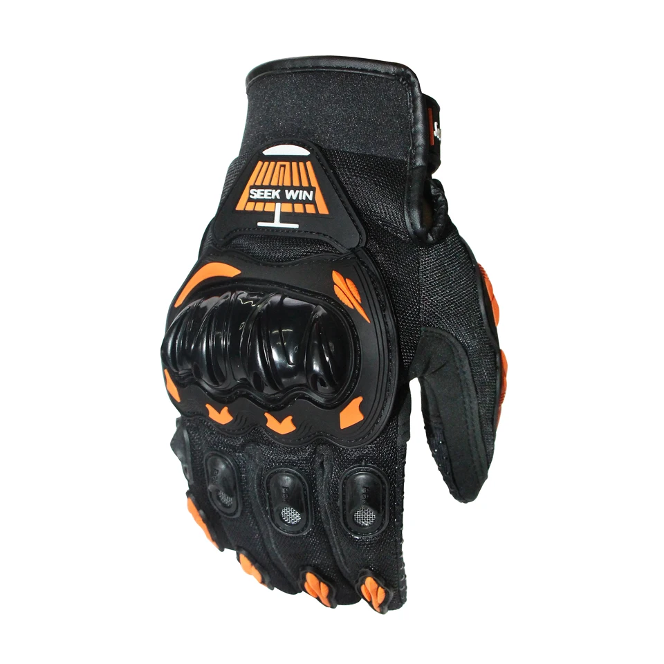 Новые Мотоциклетные Перчатки Guantes с закрытыми пальцами красные оранжевые