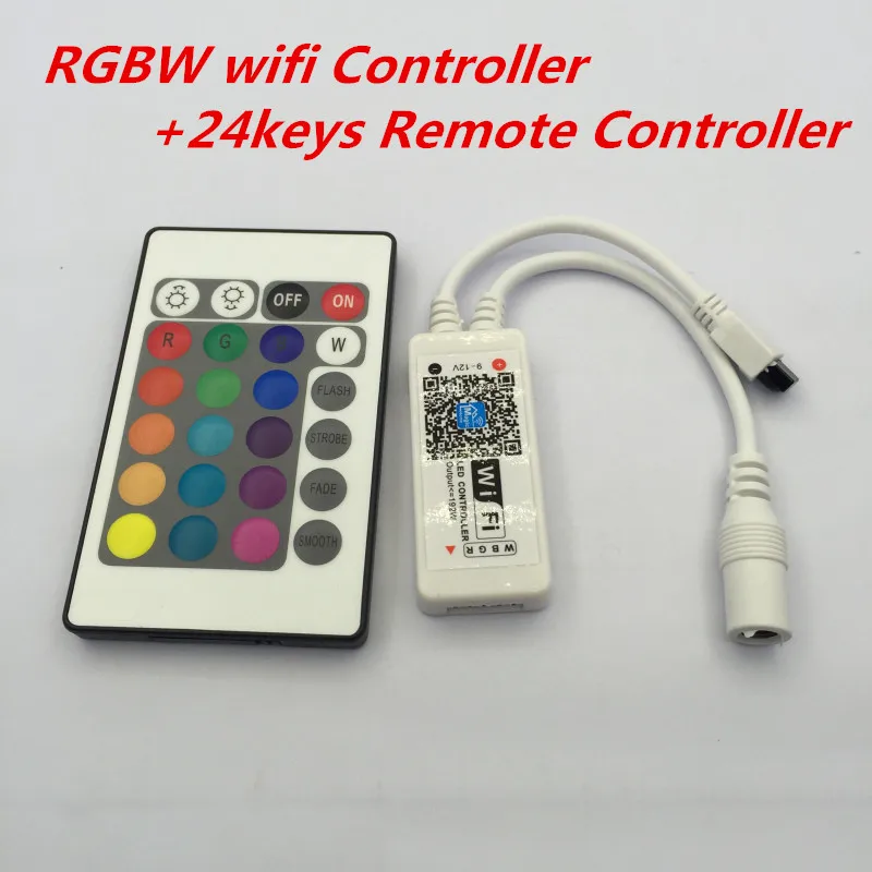 

2 шт. RGB wifi контроллер DC 9-12 в WiFi мини свет светодиодный контроллер RGBW контроллер + 24 клавиши пульт дистанционного управления для светодиодной полосы света