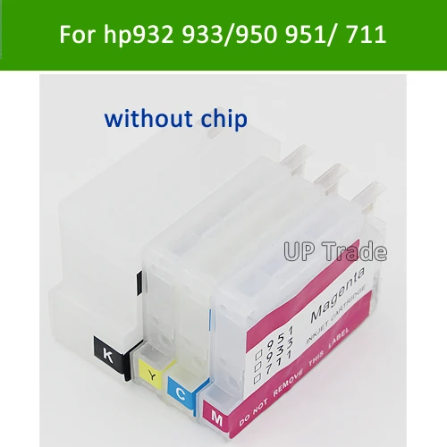 Новый комплект картриджей для заправки HP 932 933 950 951 711 ciss OfficeJet Pro 6100 6600 6700 7110 7610 без