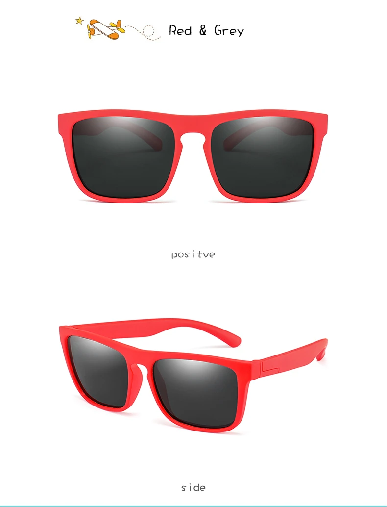 New Square Mirror Polarized Kids Sunglasses Children Safety Silicone TR90 Goggles Boys Girls Eyewear Gafas de sol UV400