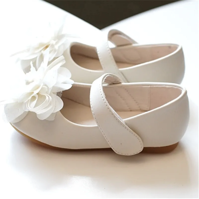 Детские Свадебные вечерние туфли с жемчужинами белые розовые кожаные принцессы