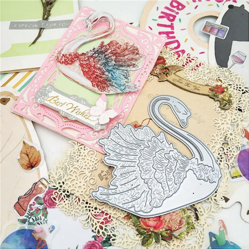 Новейшая 1 шт. лебяжьи штампы для рукоделия металлические Вырубные