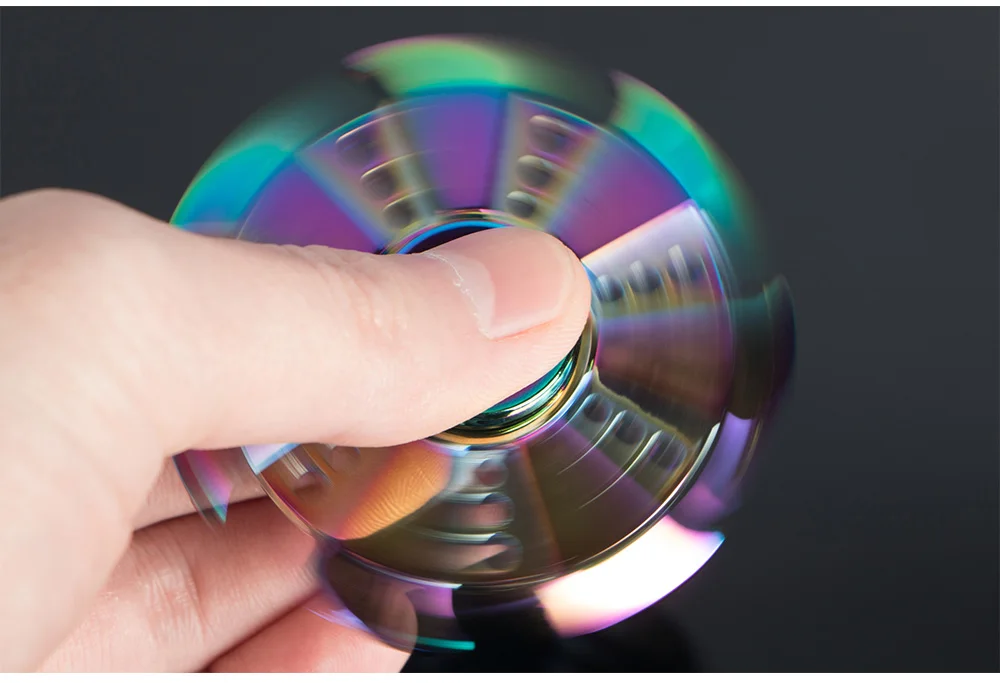 Многоцветный круговой Tri Hand Spinner цинковый сплав ADHD Austim обучающая игрушка стабильная долгое время для взрослых ностальгия крутой подарок