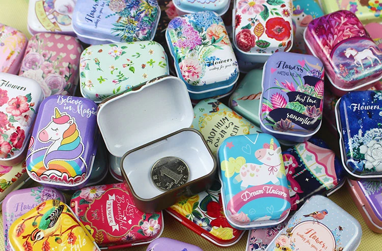 12 шт./лот жестяная коробка мечта Единорог мини свадебные конфеты коробка для хранения Mac Макияж Ювелирные изделия таблетки чехол монета серьги Подарочная коробка для наушников