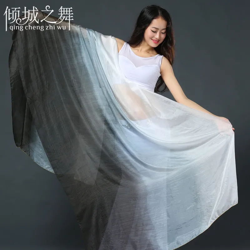 SJ005 100% Silk Women Belly Dance Veil 260x114cm Size Professional Dancing Veils Stage Performance Props | Тематическая одежда и
