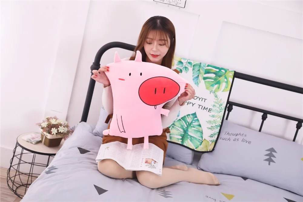 50 см Kawaii Мультфильм Подушка в форме животного подушка мягкая плюшевая игрушка набивка свинья Динозавр крыс утка Бегемот Подушка детский подарок на день рождения