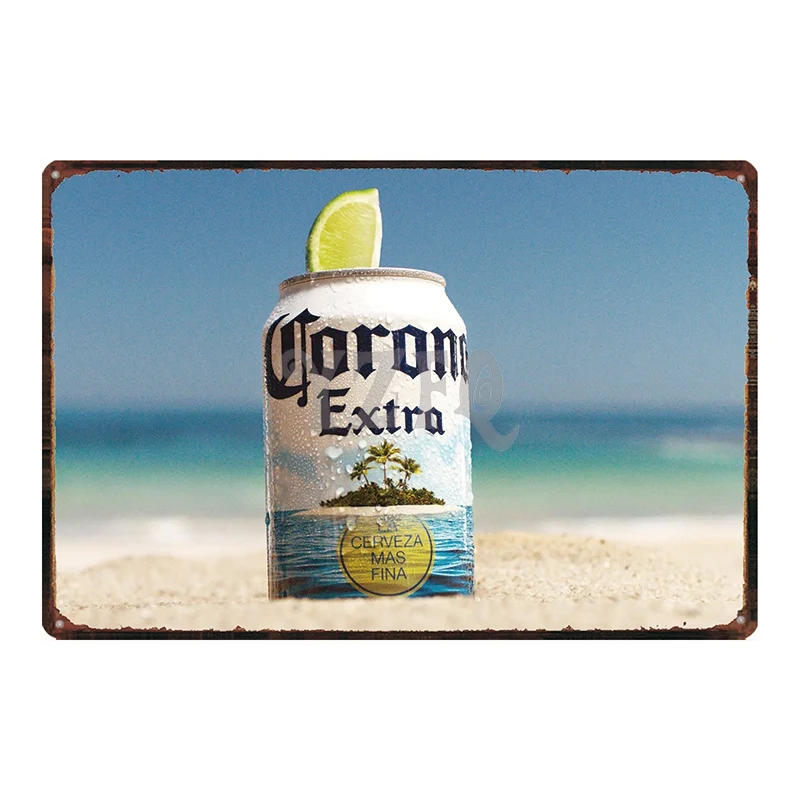 Пивная Оловянная табличка металлическая винтажная пляжная Ретро тарелка