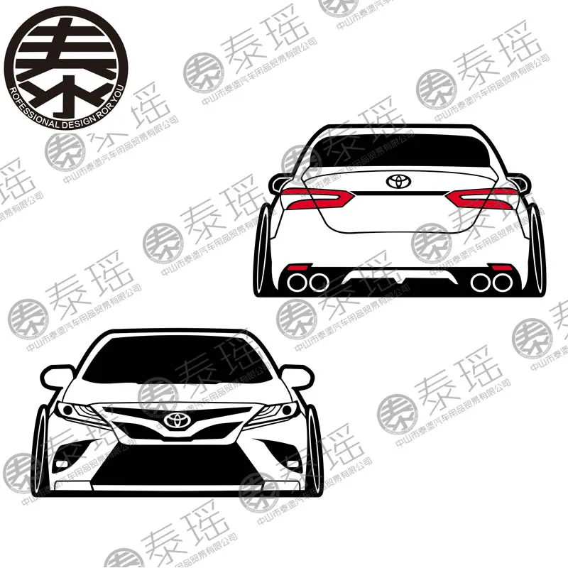 TAIYAO автомобильный стильный, для спортивного автомобиля Наклейка для Toyota 2013- Camry SE XSE 2 шт автомобильные аксессуары и отличительные знаки авто стикер наклейка - Название цвета: A