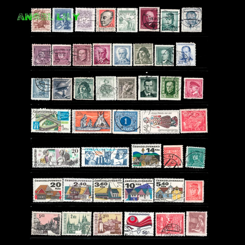 70 шт./лот Чехословакия бывшие в использовании почтовые марки с почтовой отметкой