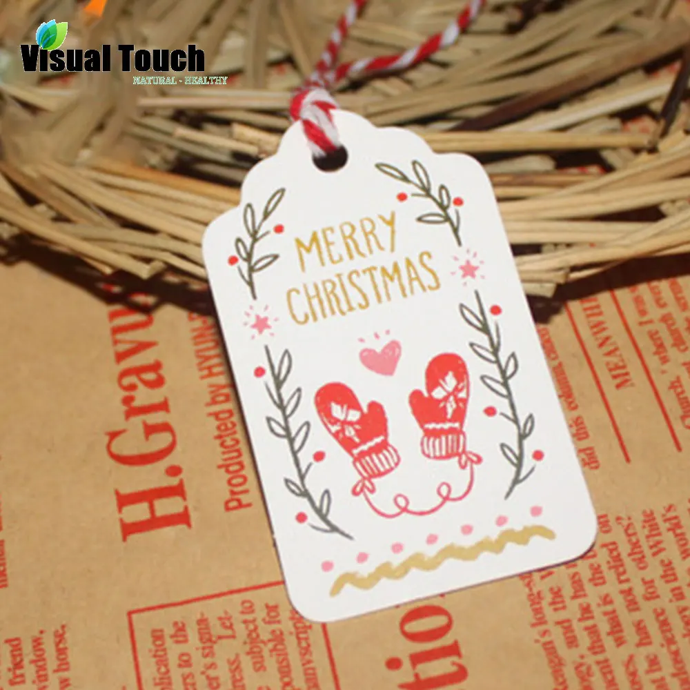 50Pcs Paper Hang Tag Christmas Party Favors Gift Tags Greeting Cards Memo Xmas Tree Decoration | Дом и сад