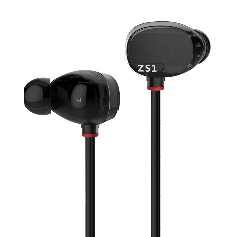 Плотным верхним ворсом KZ ZS1 двойной Динамический драйвер мониторинга Шум
