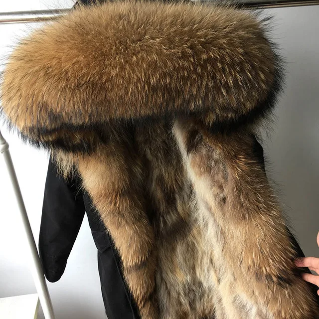15 Зимнее женское пальто, новинка, пальто, парка, бренд, натуральный мех енота, воротник, капюшон, Повседневная парка, отстегивается, 3 в 1, верхняя одежда, роскошная - Цвет: 15