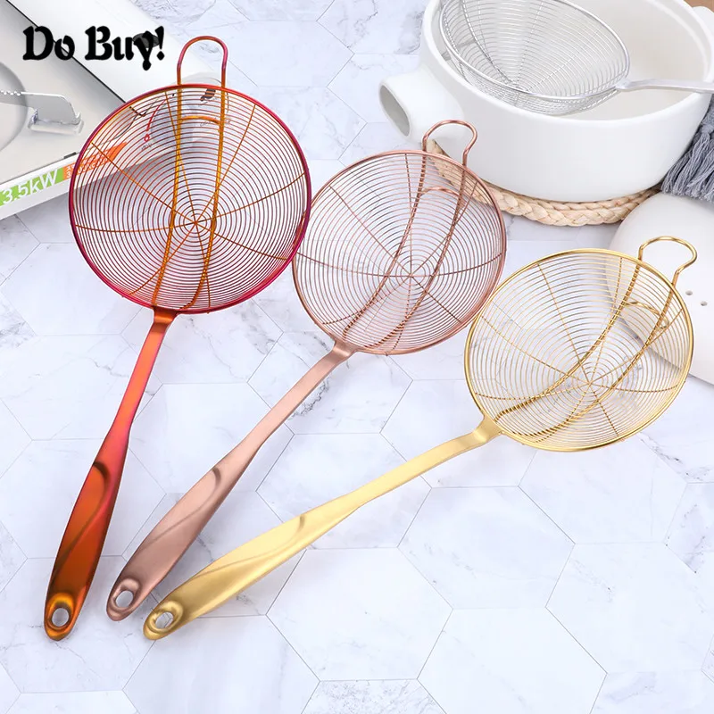 

1 Pcs Colander Strainer Noodle Cooking Spatula Stainless Steel Pasta Oil Spoon Strainer Mesh Strainer Kitchen Tool