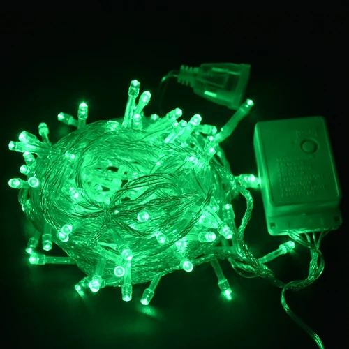 Green Уличный струнный светильник s 10 м 100LED гирлянда Сказочный светильник 8 режимов Рождественский светильник для праздника, свадьбы, вечеринки декоративный светильник s - Испускаемый цвет: Green