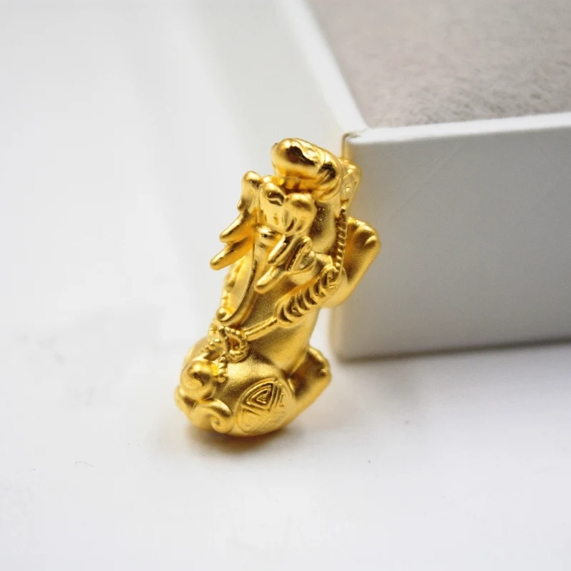 Новое поступление чистое 999 24K желтое золото Женская 3D монета Pixiu Подвеска 1 3 6g| |