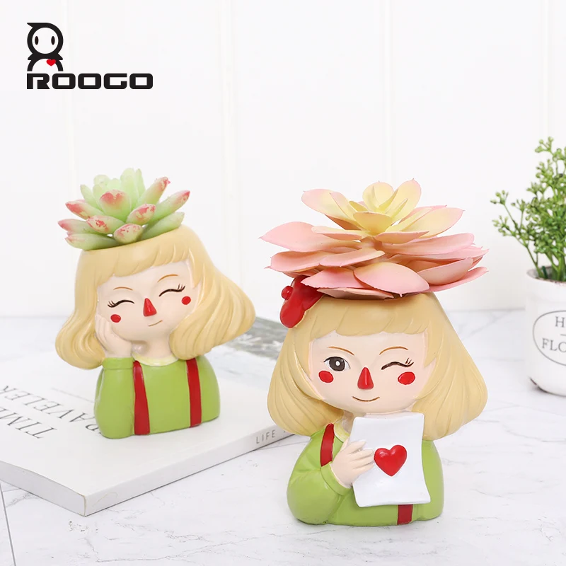

Roogo Ghost Horse Girl Flowerpot Playful Flower Pot For Home Garden Cute Succulents Plant Pot Decorative Flowers Pot
