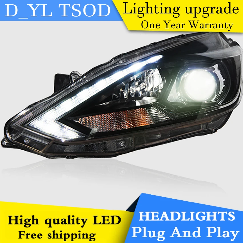 Автомобиль Стайлинг для Nissan Sylphy фары 2016 светодиодные GIT фара ангел глаза led drl H7 hid
