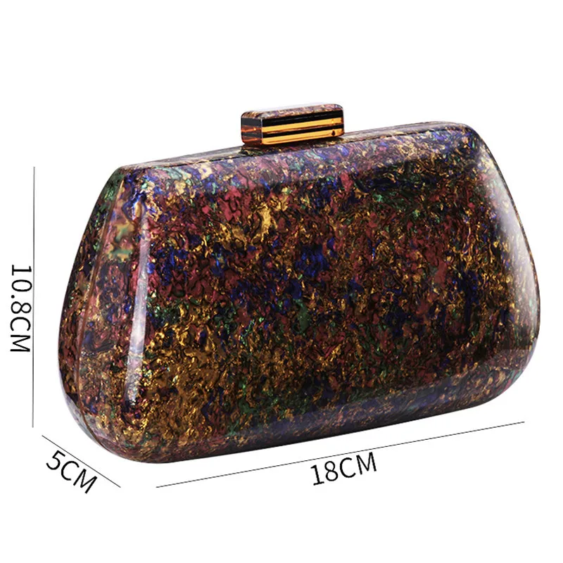 Сумка-клатч женская акриловая разноцветная Классическая вечерняя | Багаж и сумки