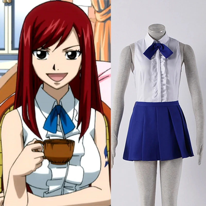 Аниме Fairy Tail карнавальный костюм обычную одежду (Guild) Эрза Скарлет косплей костюмы