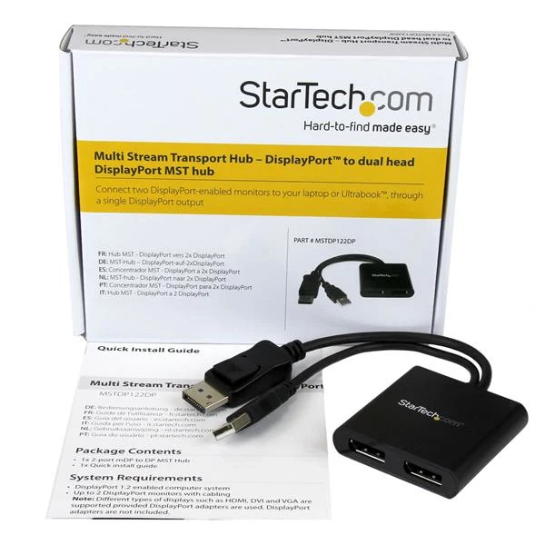 StarTech.com дисплей Порты и разъёмы для отображения Multi монитор Splitter 2 MST концентратора