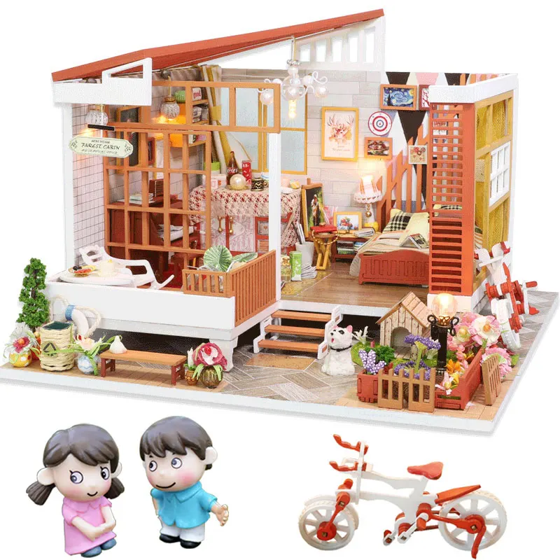 Cutebee кукольный дом мебель миниатюрный кукольный домик DIY миниатюрный дом комната коробка театр игрушки для детей наклейки кукольный домик NJN4 - Цвет: NJ-N4