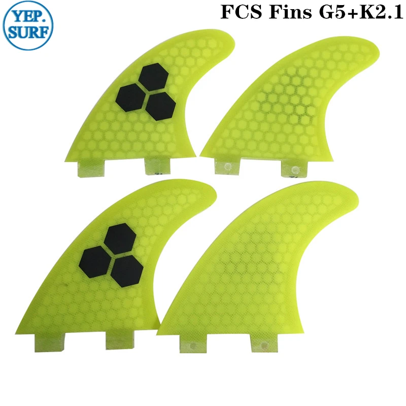 SUP весло для серфинга FCS плавники G5 + K2.1 Стеклопластиковая доска Quad Fin Quilhas Fin|surfboard