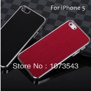Luxury Brushed aluminum plated frame + aluminim back cover case for iPhone 5 5S 5G free shipping high quality |
