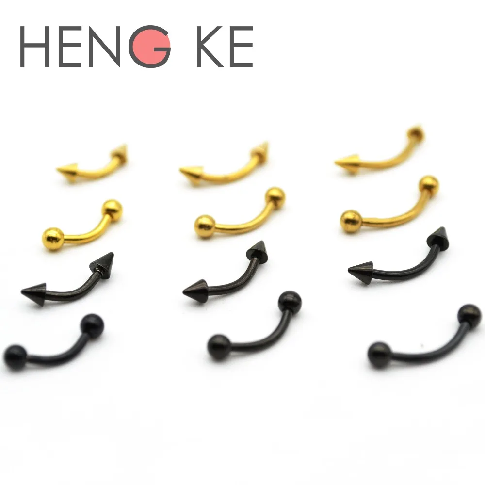 Кольцо для бровей с шипами из титановой стали 16 г 5/16 дюйма | Украшения и