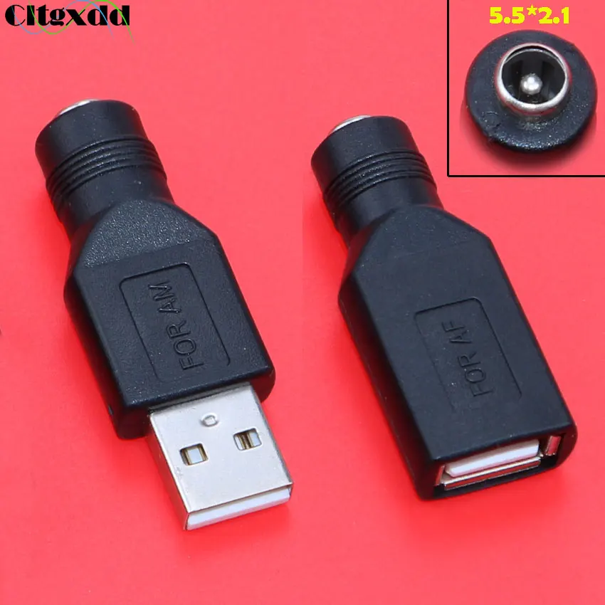 Cltgxdd 1 шт. разъем постоянного тока 5 5*2 мм 5x2 гнездо к USB 2 0 Штекерный питания адаптер