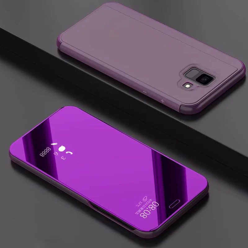 Для Xiaomi Pocophone F1 чехол, роскошный флип-стенд, прозрачный зеркальный чехол для телефона для Xiomi Poco F1 Poco phone F1 F 1 Global Funda - Цвет: Purple